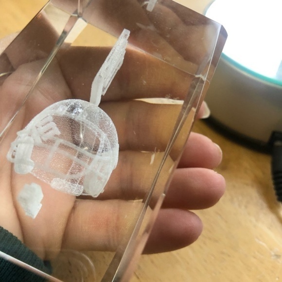 New York Giants Football Team Laser Light 3D‎ Crystal - Picture 7 of 7